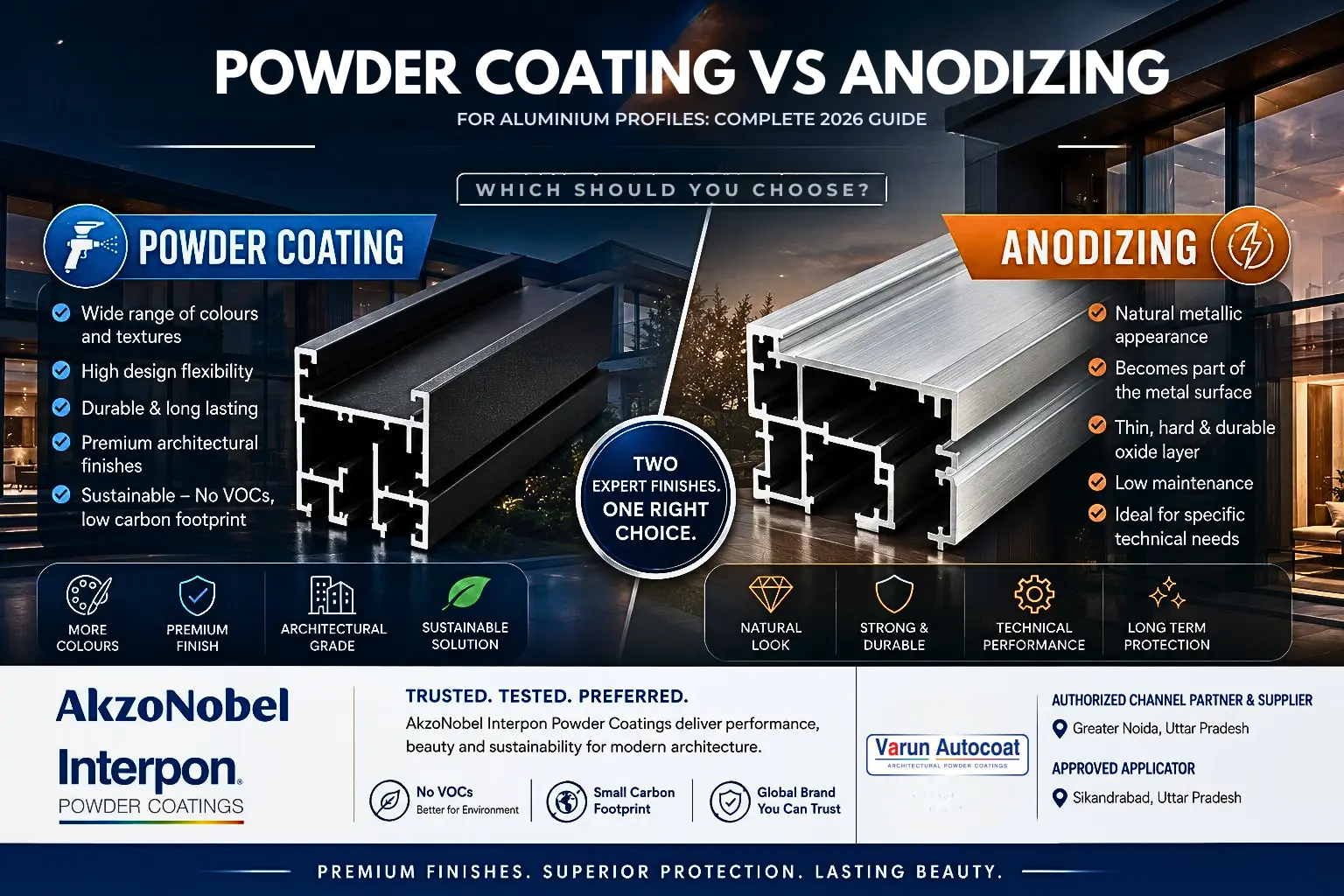 Powder Coating vs Anodizing for Aluminium Profiles: Complete 2026 Guide (Which Should You Choose?)